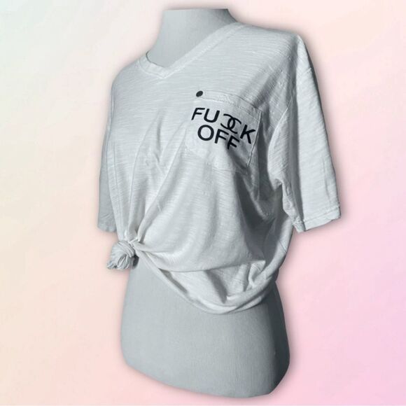 Free Planet, F Off, Upcycled, Cropped, Unisex Pocket Tee - Picture 1 of 13
